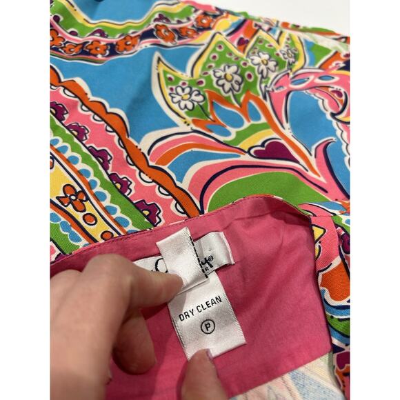 Lilly Pulitzer Clarissa Silk Tropical Paisley Pattern Tank Top Size 0 - Picture 4 of 9